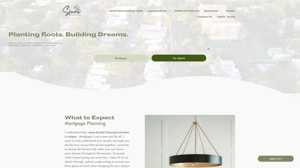Screenshot of Sparrow Home Loans – Online Application and Document Upload website